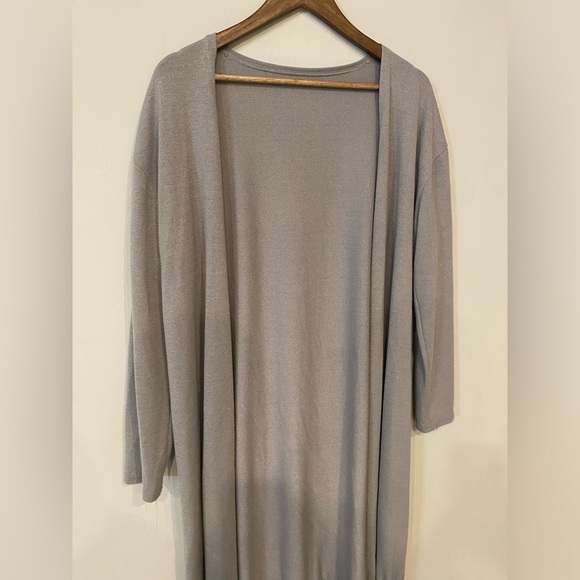 Grey Fringe Duster Cardigan - Picture 3 of 9